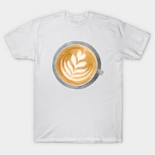 Latte Art Watercolour Painting T-Shirt